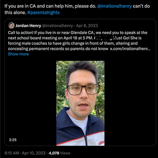 Moms for Liberty retweets Jordan Henry as a "brave Dad" on OAN